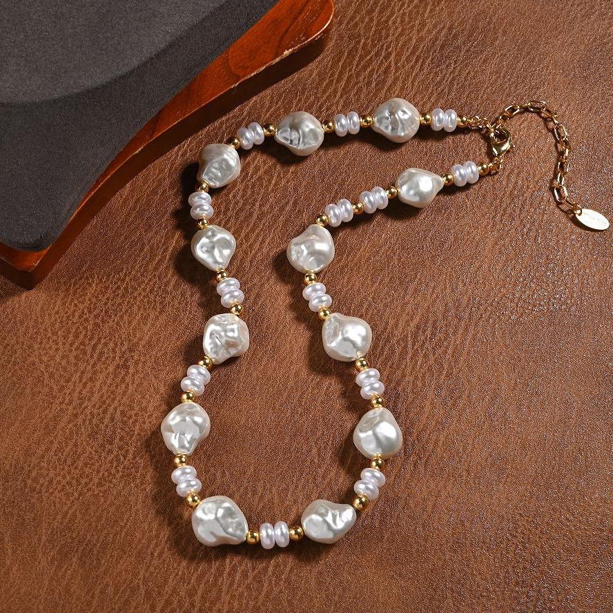 Vintage French Baroque Pearl Necklace - Stylish and Versatile Accessory