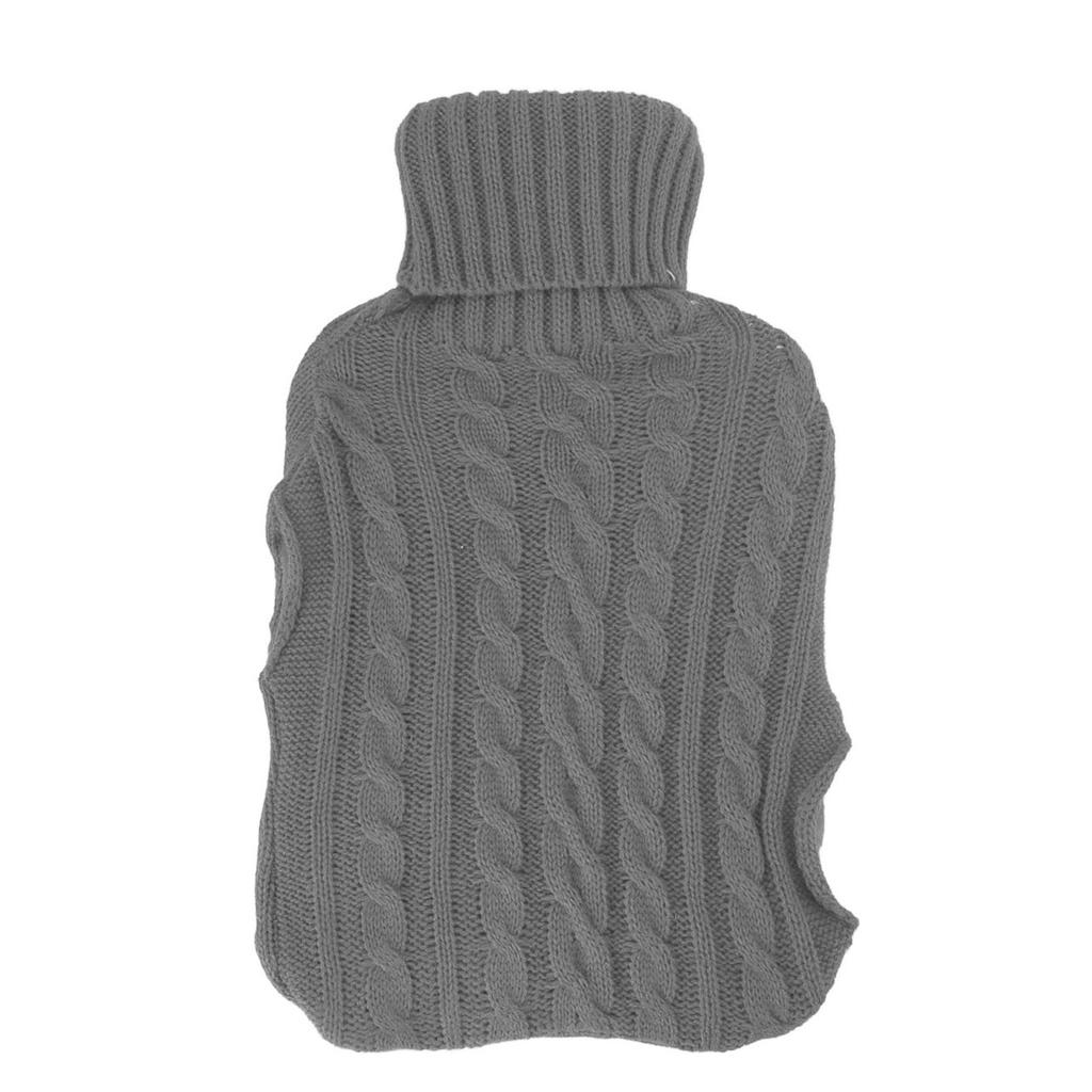 Hot Water Bag Rubber Explosionproof Water Injected Hand Warming Bag with Knit Hand Insert Cover Large