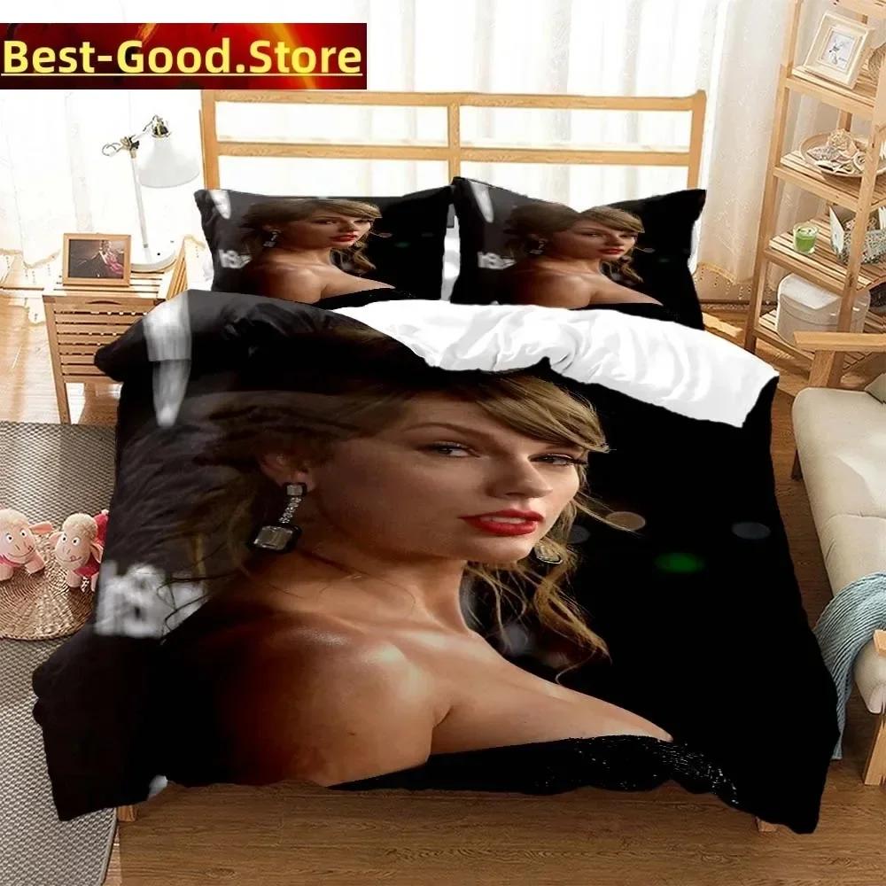 Top Stream Singer Taylor Fashionable Printed 3D King Size Bedding Set Comforter Bedding Sets Costomizable Bedding Set