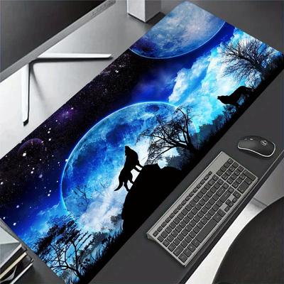 Wolf and Full Moon Pattern Mousepad Desk Pad Large Gaming Mouse Pad Gamer Ofice Mat Mouse Pad  Pad Unisex