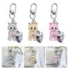 Sweet Cartoon Cat Heart Keychain Pendant Lovely Hangings Decorations Keyring Charm for Purse Bag Backpack Handbag