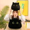 Black Cat Plush Toy - Cute Cartoon Cat Figure Hugging Pillow Cushion Gift for Girls