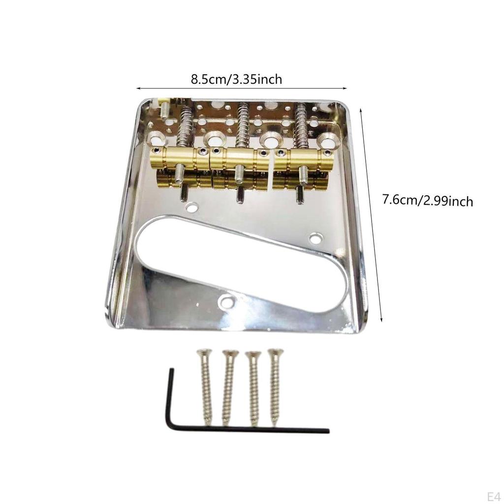 3-saitige E-Gitarren-Brücken-Set mit Messing-Saitenreitern und einfachem Installationskit