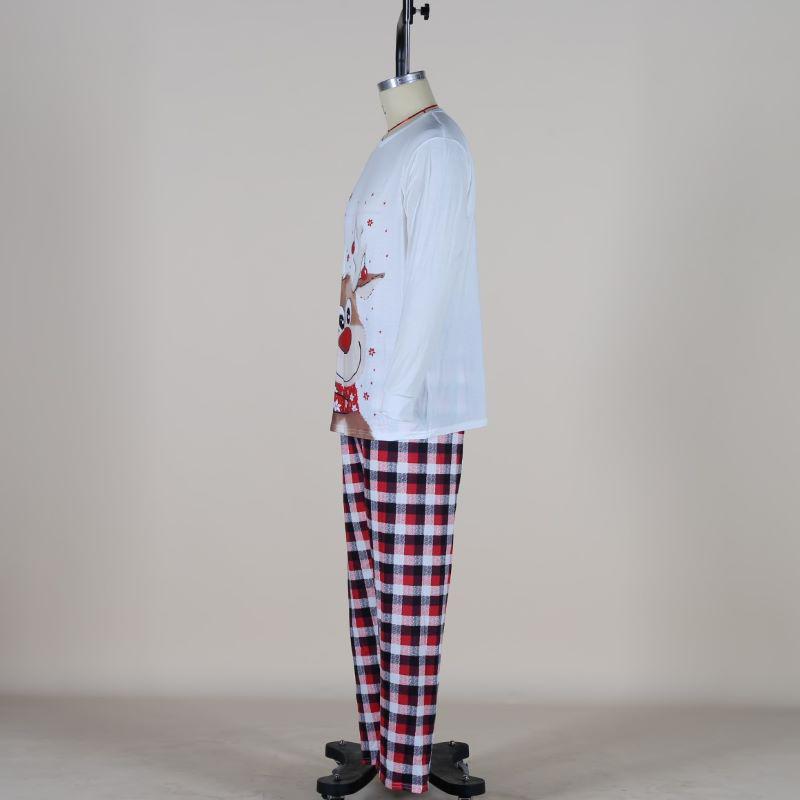 Elk Print Parent-Child Christmas Pajamas Set - Long Sleeve Autumn/Winter Family Homewear KTB