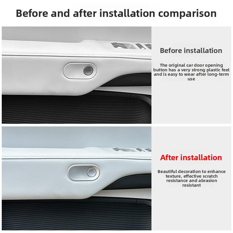 8Pcs Door Switch Sticker for XPeng G6 Aluminum Alloy Door Button Decorative Sticker Easy To Install Interior Protective Cover