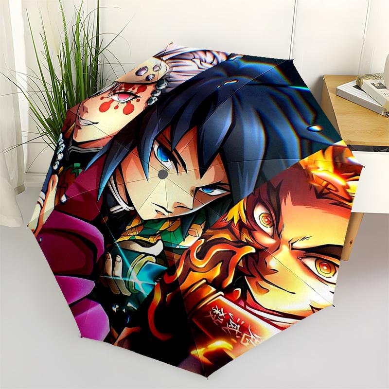 

1pc Outdoor Umbrella with Anime Characters - Automatic Opening/Closing, Portable 3-Fold Design, 8-Rib Iron Frame - Perfect Gift for Fans, Travele