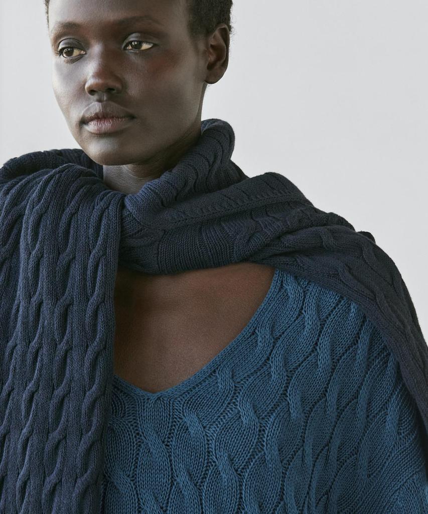 Masimodutti Note Detail Cotton Blend Knit Sweater