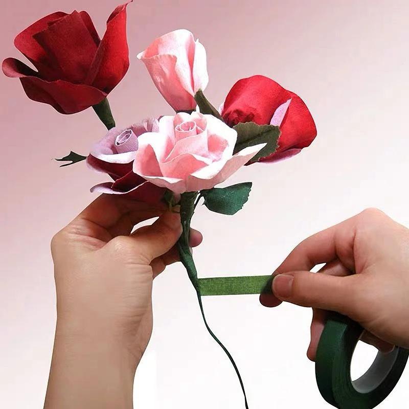 Floral Tape Self-adhesive Bouquet Flower Stem Paper Tape Stamen Packaging Florist DIY Decorative Flower Wedding Supplies Decor