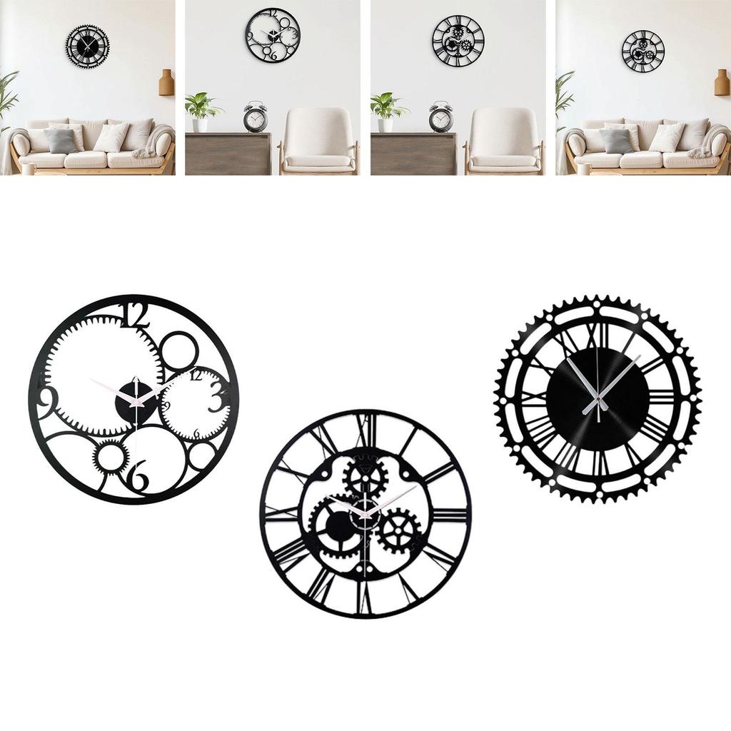 Chic Round Wall Clock Stylish Home Decor Accent for Study Room