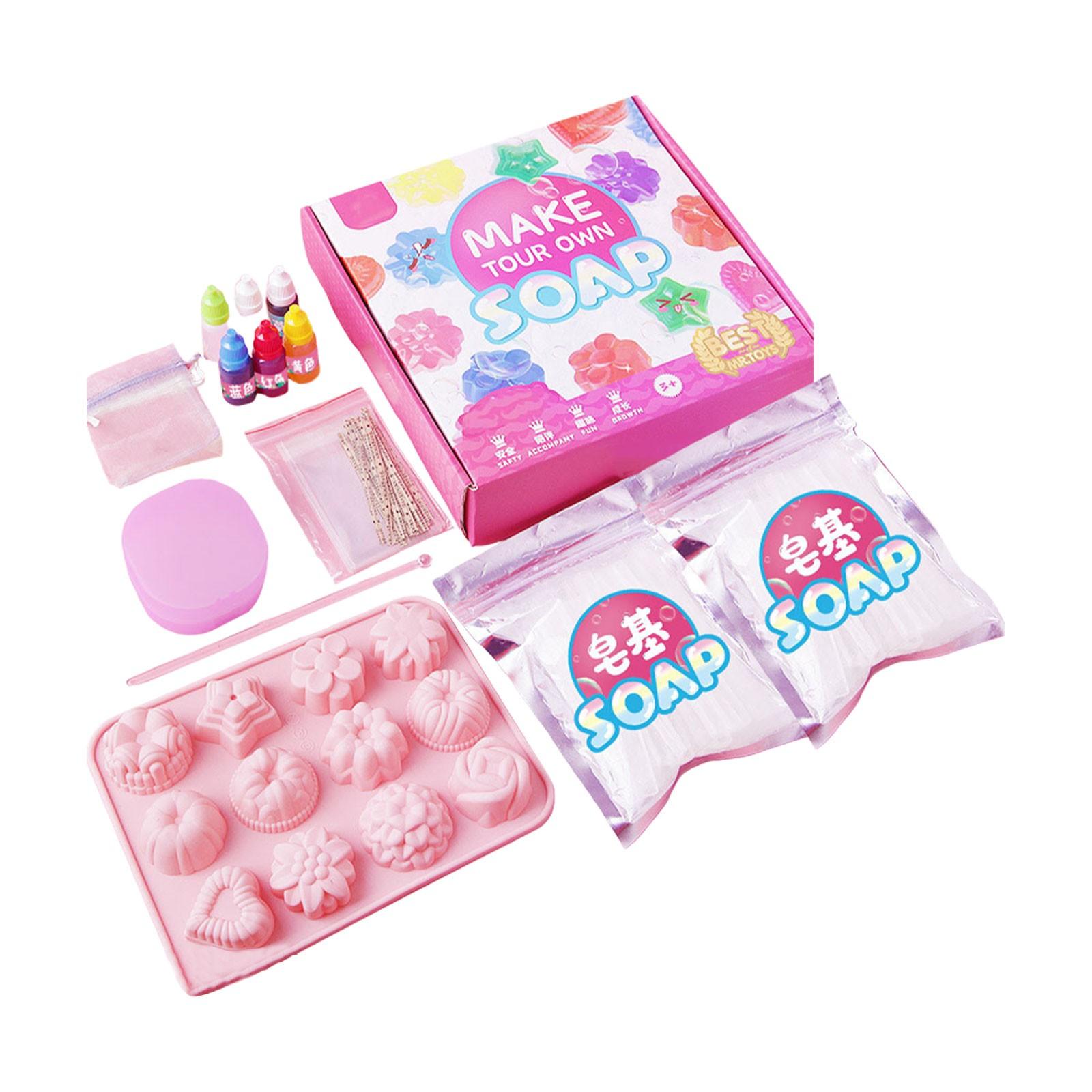 

Мыло своими руками, кристаллическое мыло, растительное мыло, материалы для изготовления, набор игрушек для девочек One Size