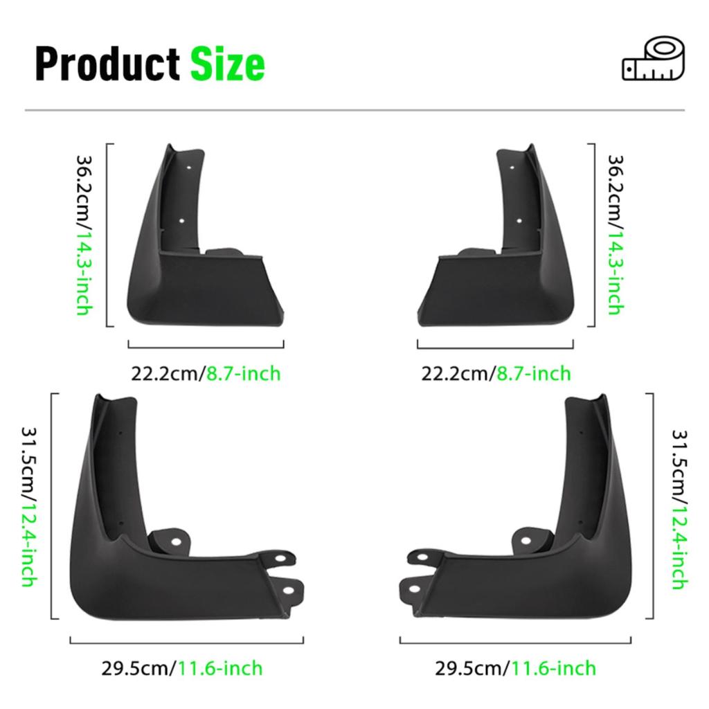 4PCS Car Mud Flaps Splash Guards Mudguards Car Mud Flaps Compatible with Tesla Model X 2015 2016 2017 2018 2019 2020 2021 2022