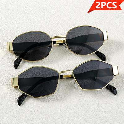 2 szt. Modne Retro Owalne Okulary Przeciwsłoneczne Modne Okulary Przeciwsłoneczne Odcienie, Okulary Przeciwsłoneczne UV400, Idealne na Wycieczki na Plażę, Jazdę Samochodem