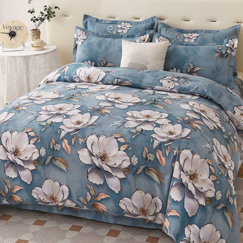 3D Digital Printed Thickened Twill Brushed Quilt Cover and Pillowcase Single and Double Bedding Three-piece Set