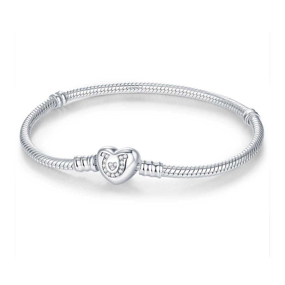 925 Silver Flower Heart Bracelet Sparkling Sun Moon Star Bracelet for women Fit original charms beads jewelry love gift