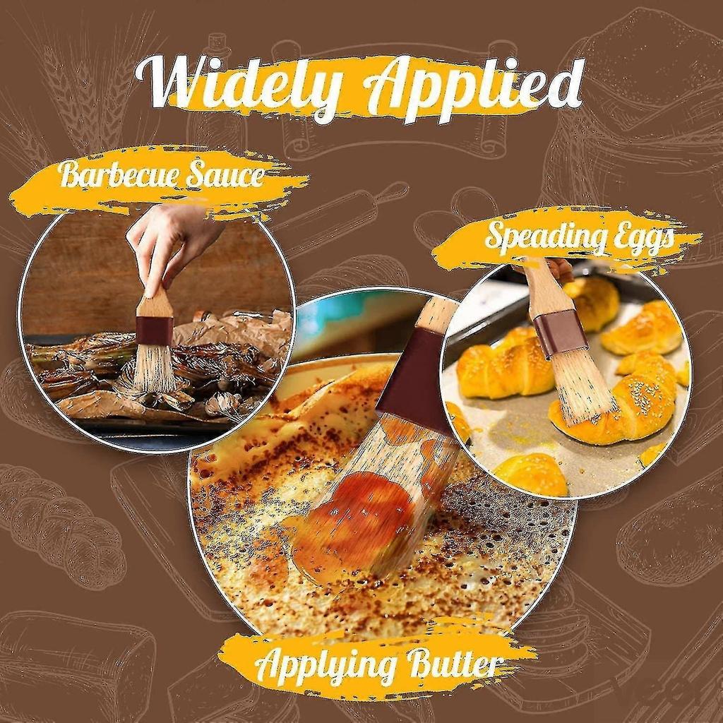 Cleaning Brush Pastry Brushes For Baking Basting Brush With Boar Bristle And Beech Hardwood Handles Culinary Oil Brush For Bbq Butter Grill Bbq Sauce