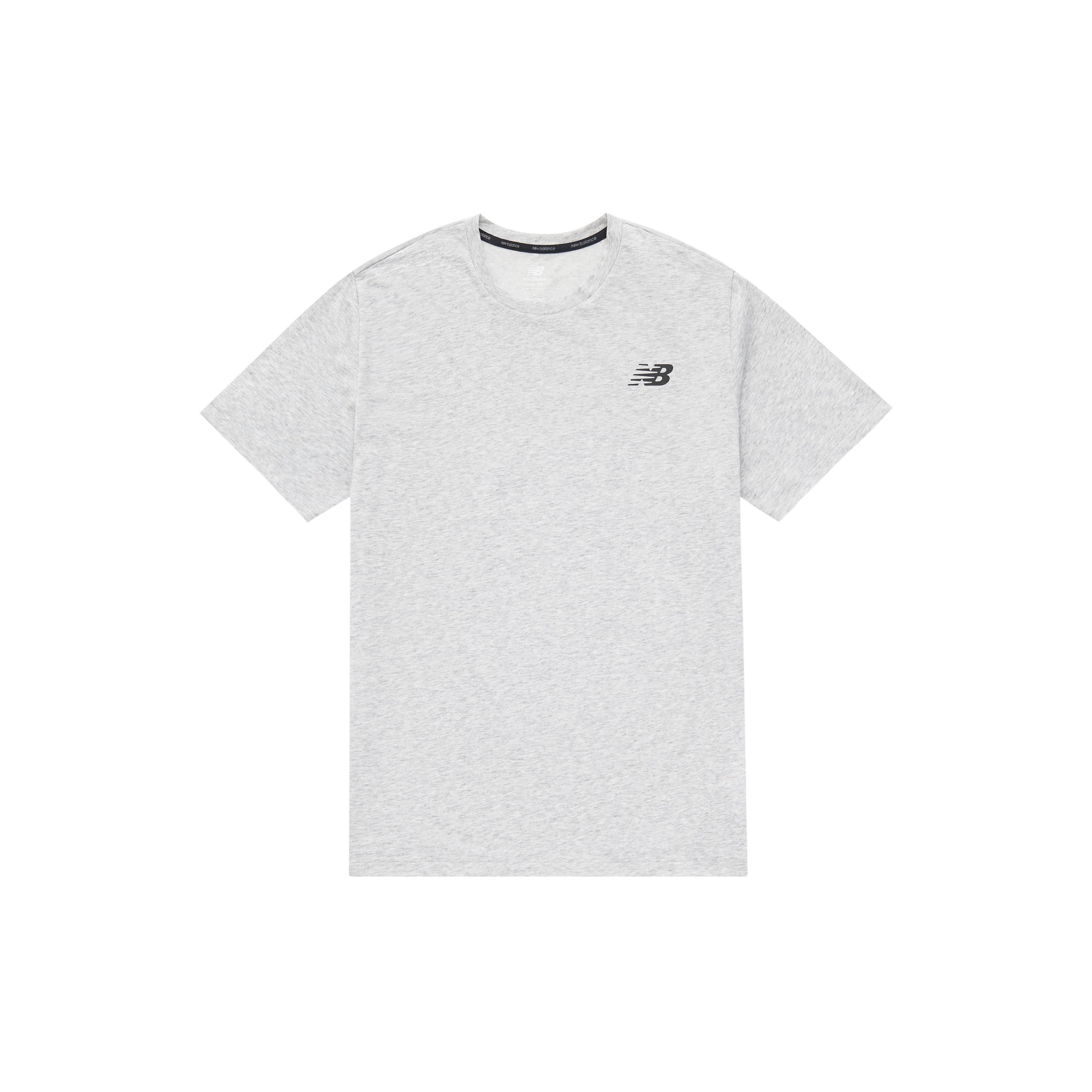 New Balance Heathertech Athletics T-Shirt Asia Sizing  Grey  Men s AMT11070-AG S