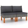 Day and Night - Day and Night Central Sofas 2 Units Synthetic Rattan and Eucalyptus Wood