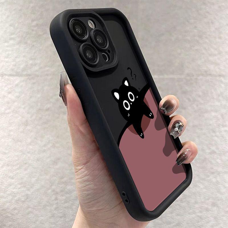 Creative Cat iPhone Case for Models 15, 14, 13/12, 11 Pro, XR – Soft, Transparent, and Cute