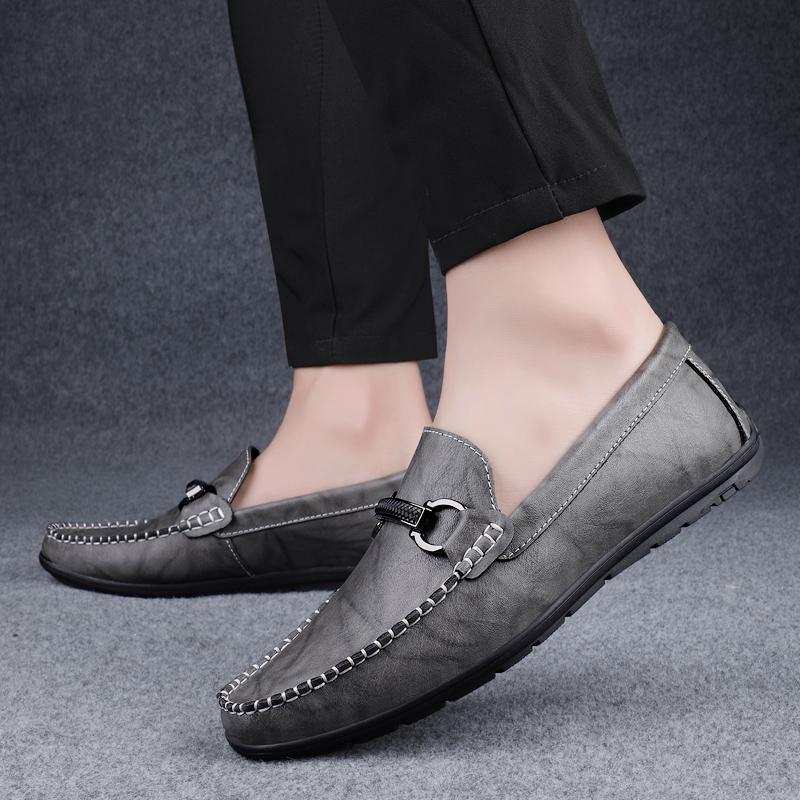 Male Loafers Men's Leather Slip-on Classic Shoes Soft Sole Comfortable Moccasin Casual Shoes 2024 New Designer Men Shoes