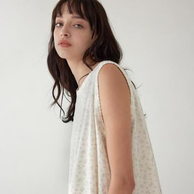 Kojeuneog Garnet Flower Sleeveless Dress Pajamas