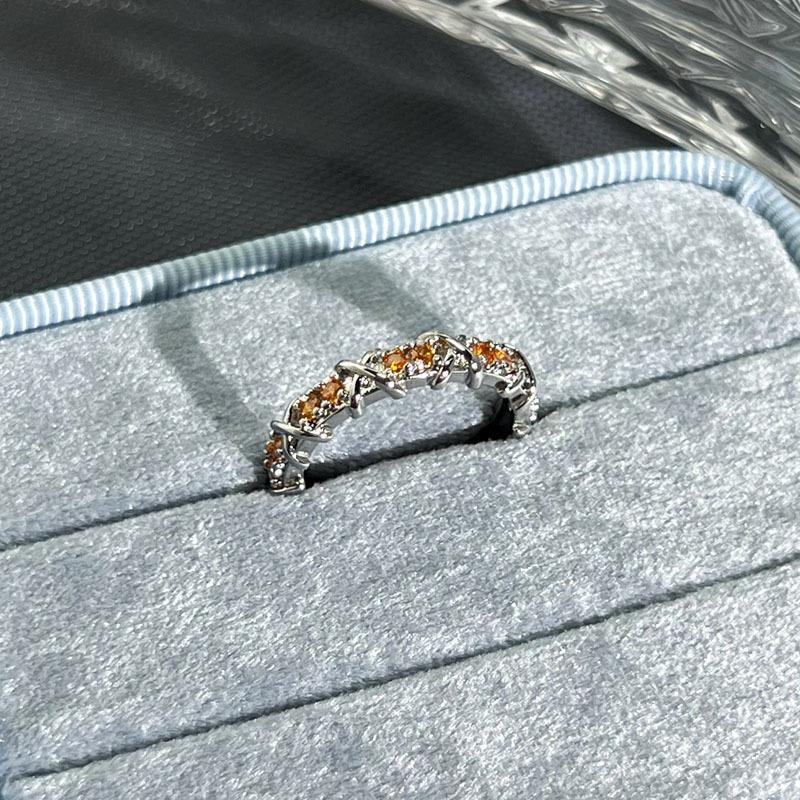 2026 Pomegranate Red Collection Light Luxury Literary and Art Style Flower Premium Sense Opening Ring Female Ins Cold Trend Versatile Ring Resizable