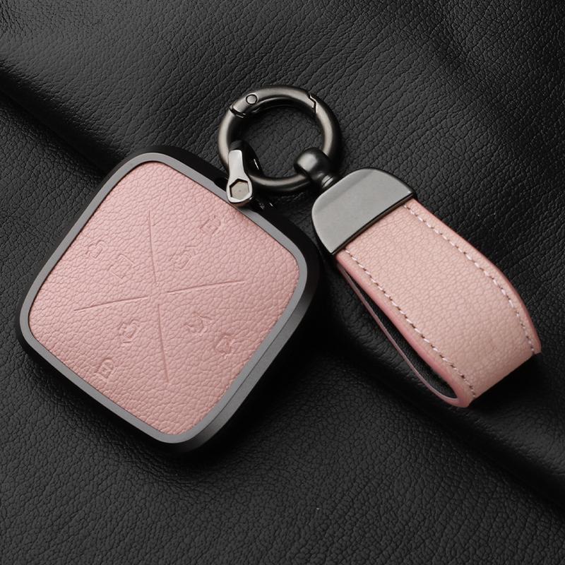 8 Button Aluminum Alloy Goatskin Car Key Case Cover For Zeekr X 001 009 2022 2023 Car Key Case Protect Fob