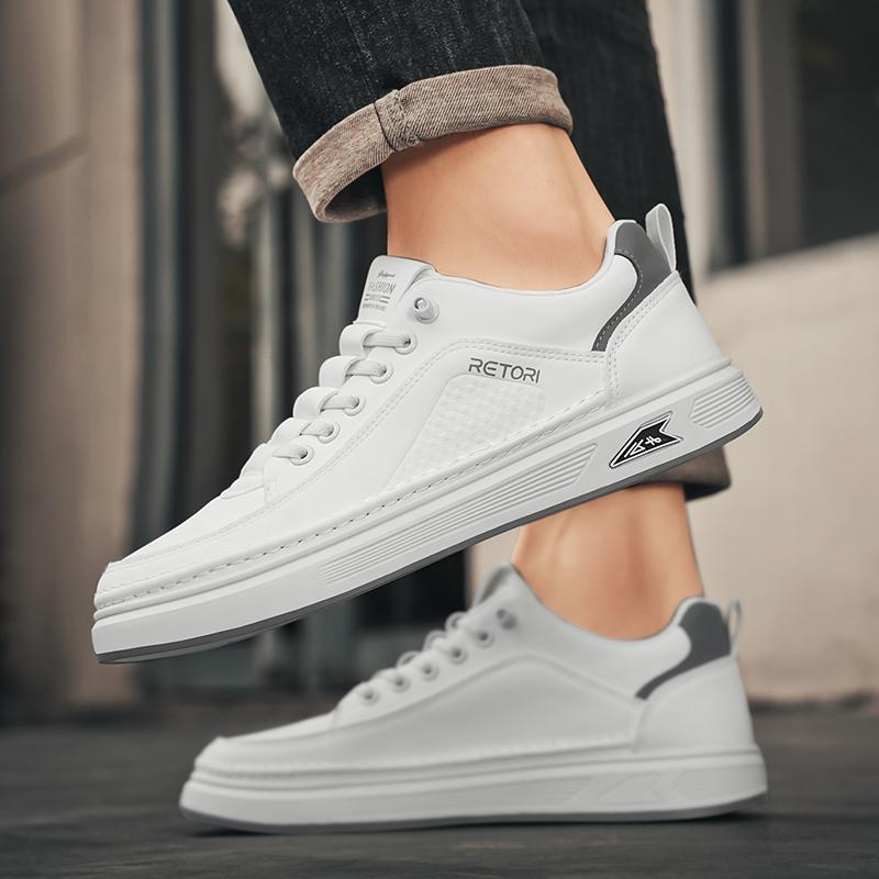 Men Sneakers New Men's Shoes Lightweight Leather Cover Platform Anti Slip Wear Resistant Casual Versatile Board Shoes