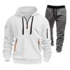 Men's Winter Fleece Multi-pocket Zipper Sweatshirt Suit Personalized Casual Hoodie Suit