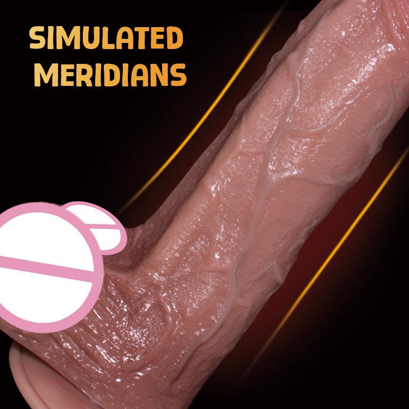 Realistic Liquid Silicone Dildo: Manual Telescopic Anal Plug & Female Masturbator
