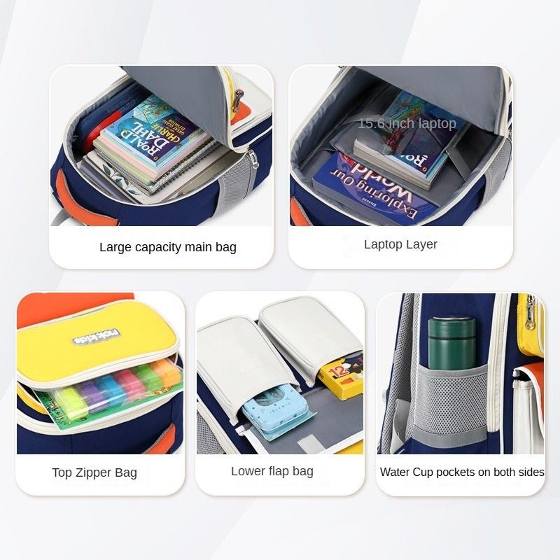 Ryggsäck för ryggraden Vattentät skolväska för barn Grundskola Årskurs 3-6