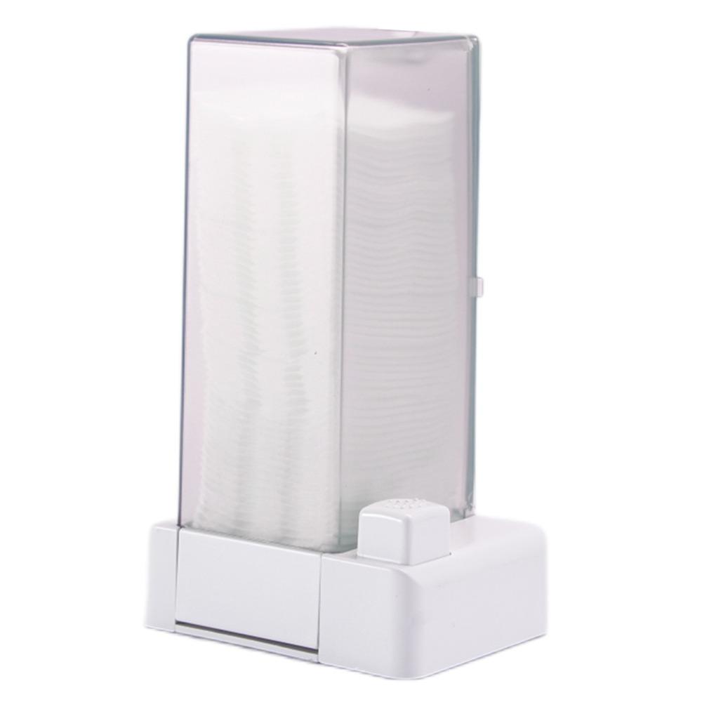 

Practical Auto Press Cotton Storage Box Dustproof Portable Desktop Storage Desktop Type Cosmetic Box Desktop Organize белый