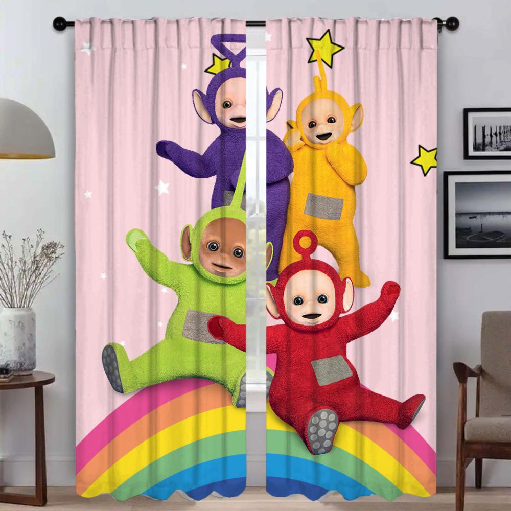

Плотные шторы для комнаты, 2 панели, шторы с изображением телепузиков для спальни, перегородки, шторы для домашнего интерьера, украшения на Хэллоуин, гостиная W50xH70cmx2pcs-CL