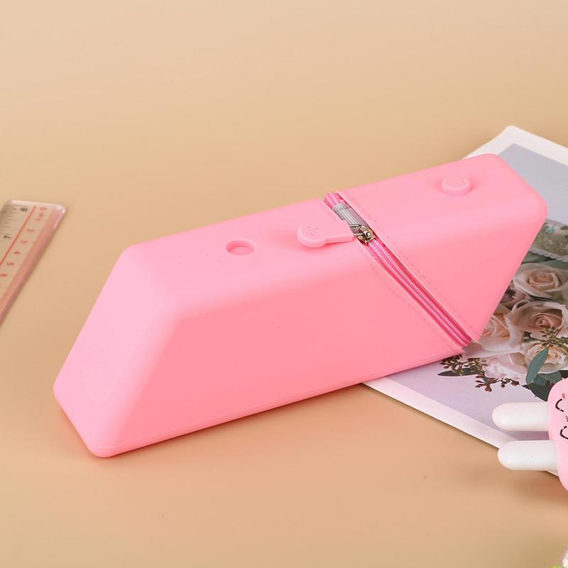 1Pcs Silicone Pencil Case Large Capacity Student Pen Pencil Bag Makeup Pocket Folding Pen Pouch Pencil Holder School Supplies