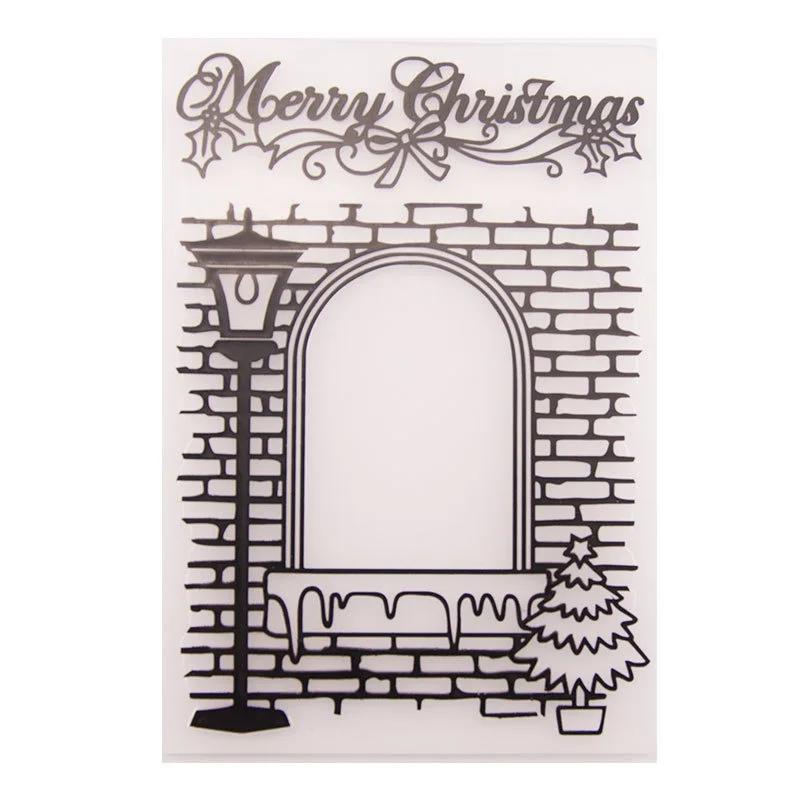 Merry Christmas Background Embossing Folder for Making Floral DIY Plastic Scrapbooking Photo Album Card Paper Craft Decoration