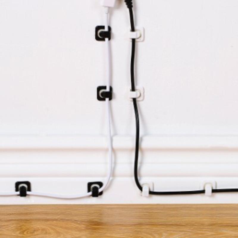 18 Pcs/set Self-sticking Organizer Securing Clip Network Cable Finisher Data Line Fixed Wire Clip