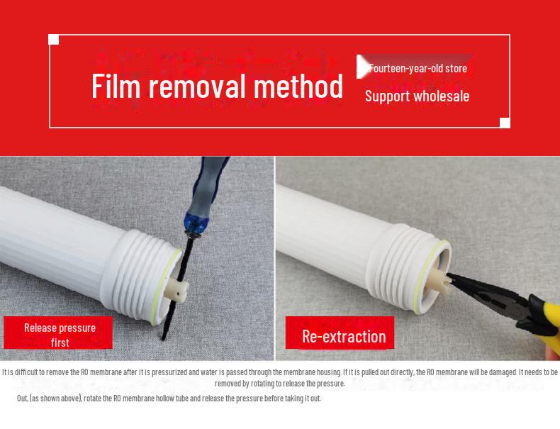 Universal RO Membrane Water Purifier Filter, 75g/100g/400g, for Direct Drinking