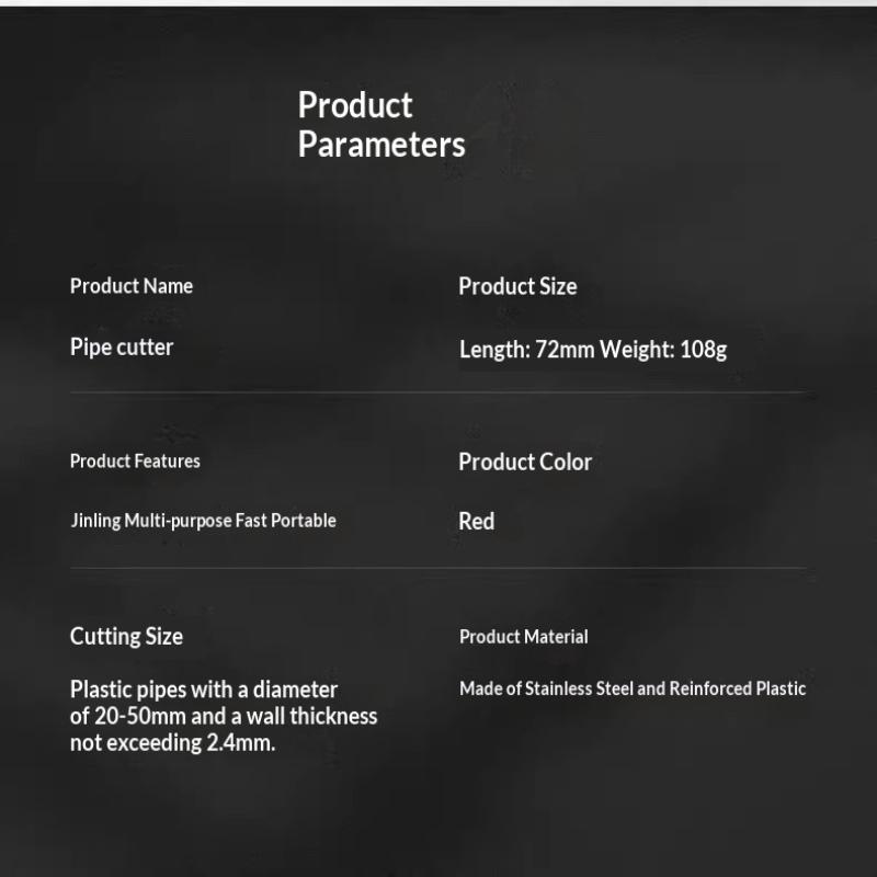 Water Pipe Cutter Hand Tool Pvc Plastic Tubing Cutter Portable Cutting Tool For Plastic Nippers Electrician Plumber Repair