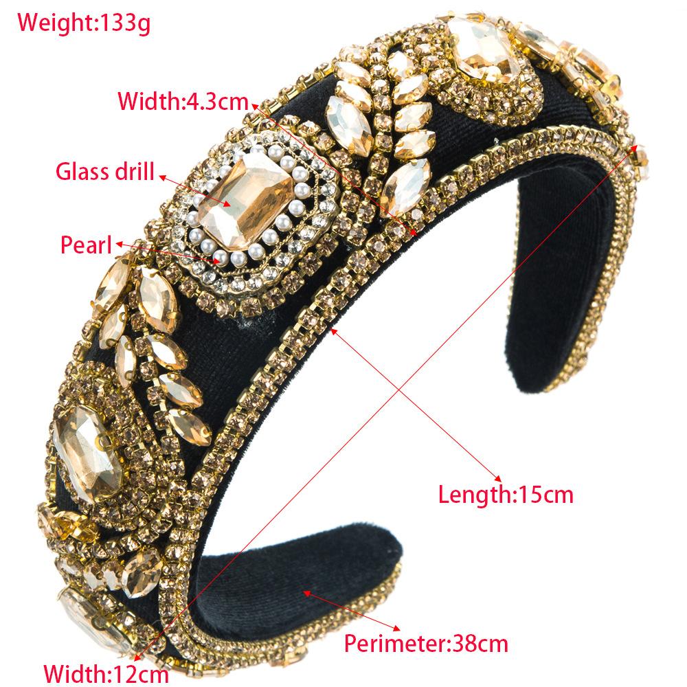 Luxurious Baroque Full Diamond Headband Sponge Hair Accessories For Women Shining Party Hairbands Hair Band Hoop Girl Headwear