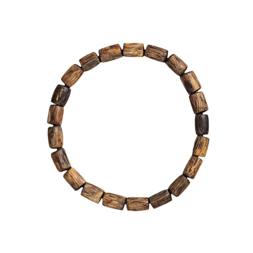 Naturligt agarwood armbånd, naturligt Hainan Yingge Grøn Skak Nan Wenwan armbånd, enkelt ring agarwood armbånd med spandperler.
