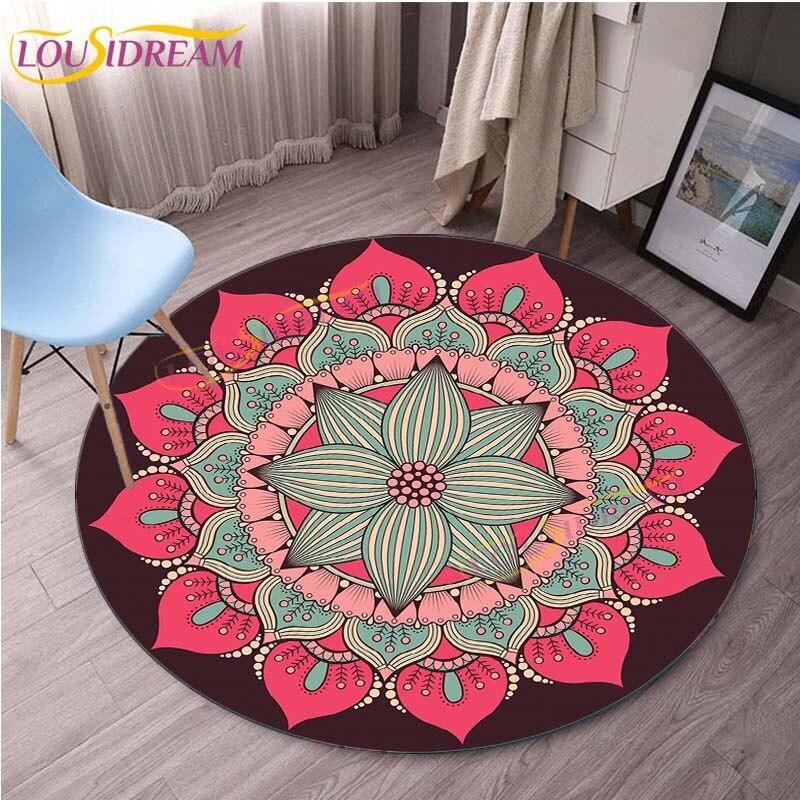 Basketball Round Mat Ying Yang Printed Earth Round Mat Bohemia Round Carpets Baby Play Crawl Carpets for Living Room Home Decor
