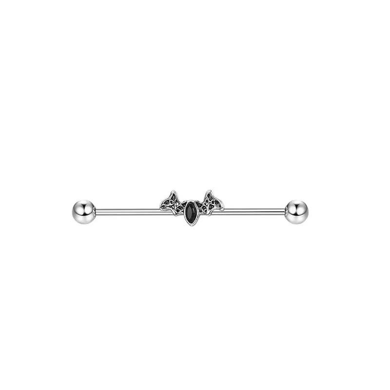 1PC Angel Heart Zircon Tragus Helix Piercing Double Lobe Ear Stud Stainless Steel Tassel Earrings Fashion Women Zircon