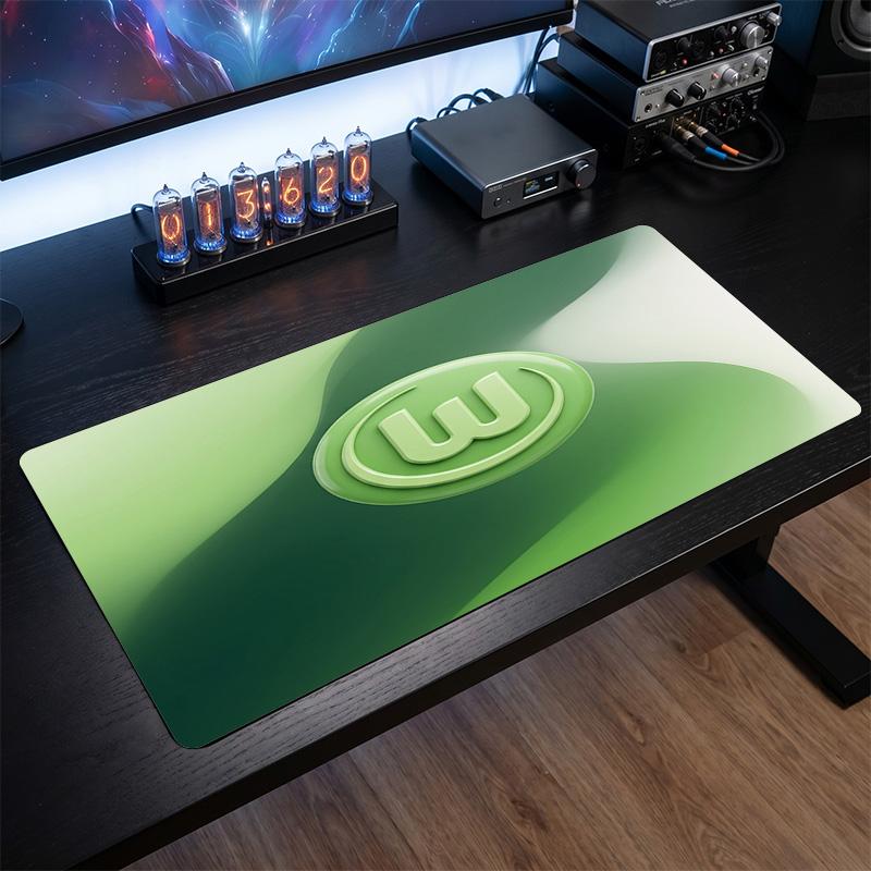 VfL Wolfsburg FC Themenmuster Mauspads, Fußball Logo Design XXL Gaming Schreibtischmatte Rutschfeste Computer-Mauspad
