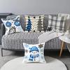 New Blue Christmas Pillow Case Cute Snowman Super Soft Printed Home Sofa Holiday Decoration Pillow Case