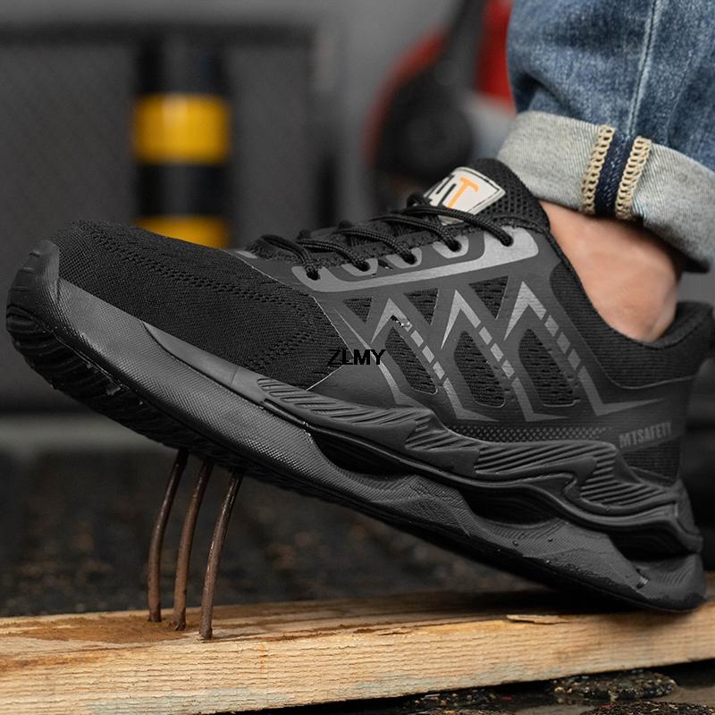 Lightweight Safety Shoes Men Steel Toe Sneakers Puncture Proof Safety Work Boots Man Anti-smash Work Shoes Plus Size 48 Footwear