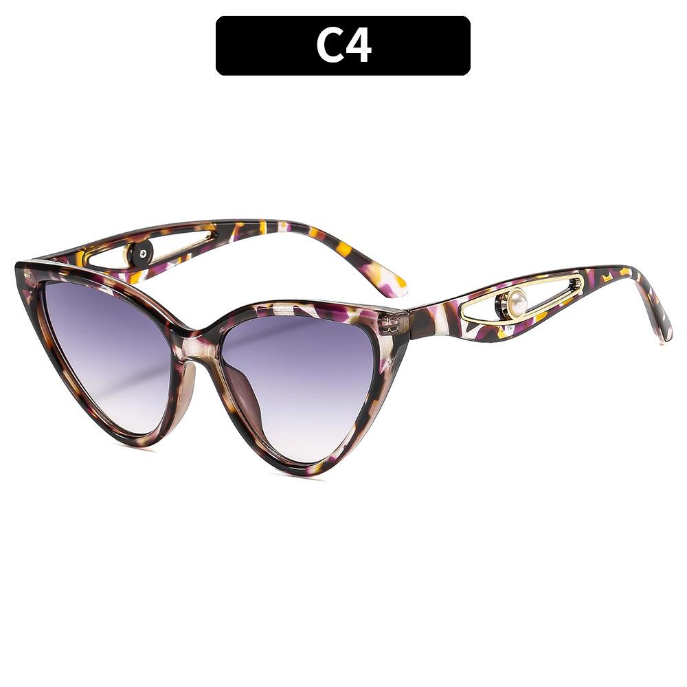 Women's Sunglasses, Fashionable Cat Eye Sunglasses, Pearl Decorative Sunglasses.