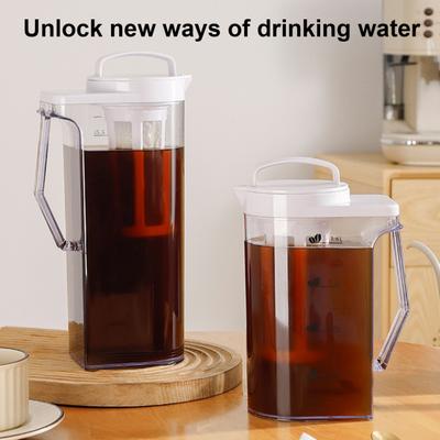 Duży dzbanek na wodę ze skalą 1,6 l/2,2 l plastikowy dzbanek do lodówki, wyjmowany filtr, czajnik do herbaty mrożonej, lemoniady, soku, napoju, na gorące i zimne napoje