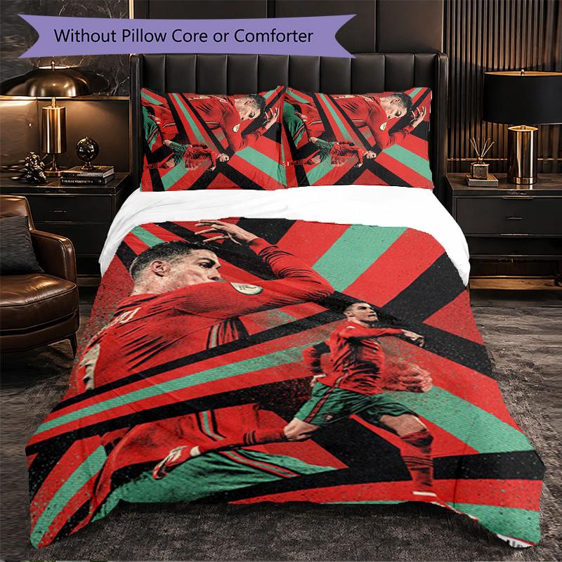 Cristiano Ronaldo Themed Bedding 3Pcs Duvet Cover Set Decorative Bed Linen For Teen Room Home Decoration