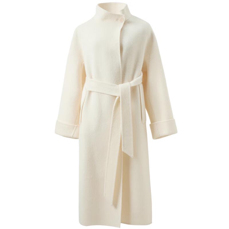 Sancai Alpaca Blend Stand Collar Double-Faced Wool Coat