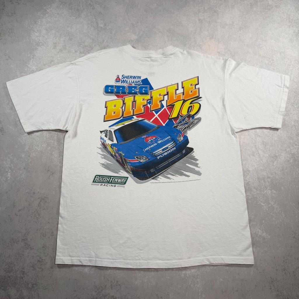 Vintage Greg Biffle 16 Racing T-Shirt and kids tshirt (XL) NASCAR / Race Car / The Biff / Sherwin Williams