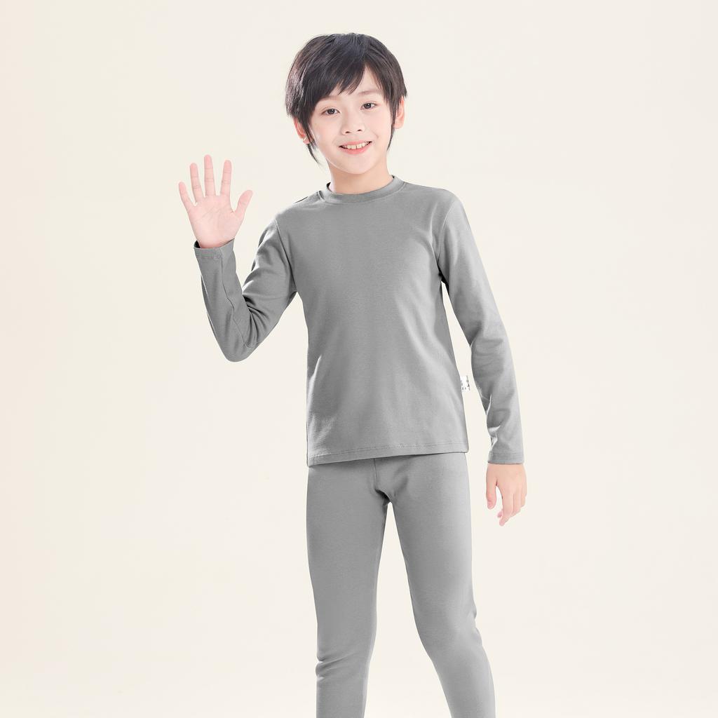 Autumn Kids Basic Pajamas Sets Soild Cotton Warm Toddler Boys Girls Sleepwear Suit Long Sleeve Homewear Children Clothing
